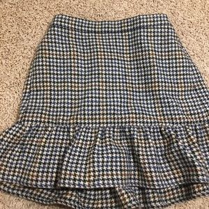 J crew gingham wool skirt
